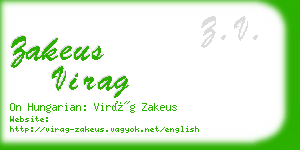 zakeus virag business card